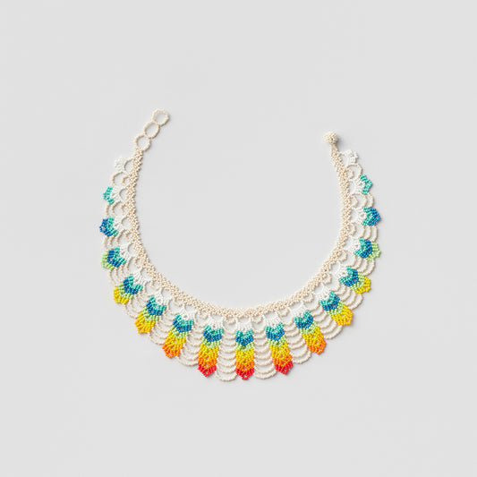 Enlace Beads Collar Necklace / Feather
