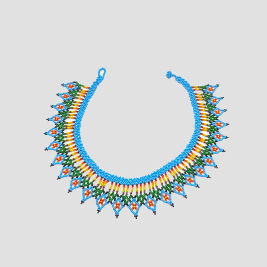 Enlace Beads Collar Necklace / Aqua